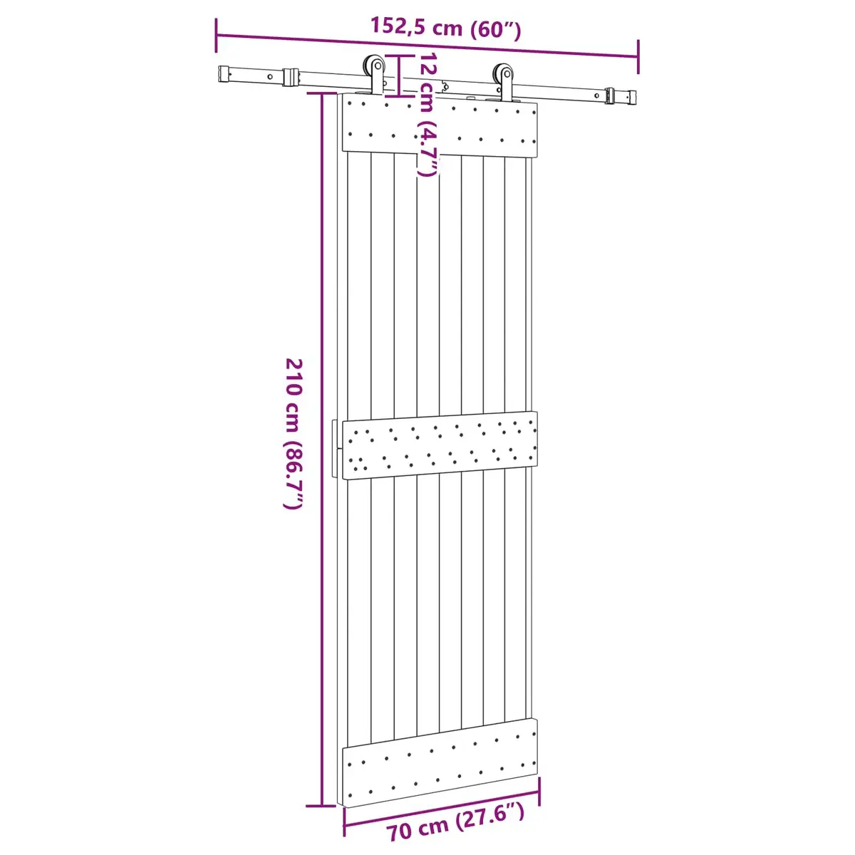 Sliding Door Modern Design 70x210cm Space-Saving Room Divider Interior Door