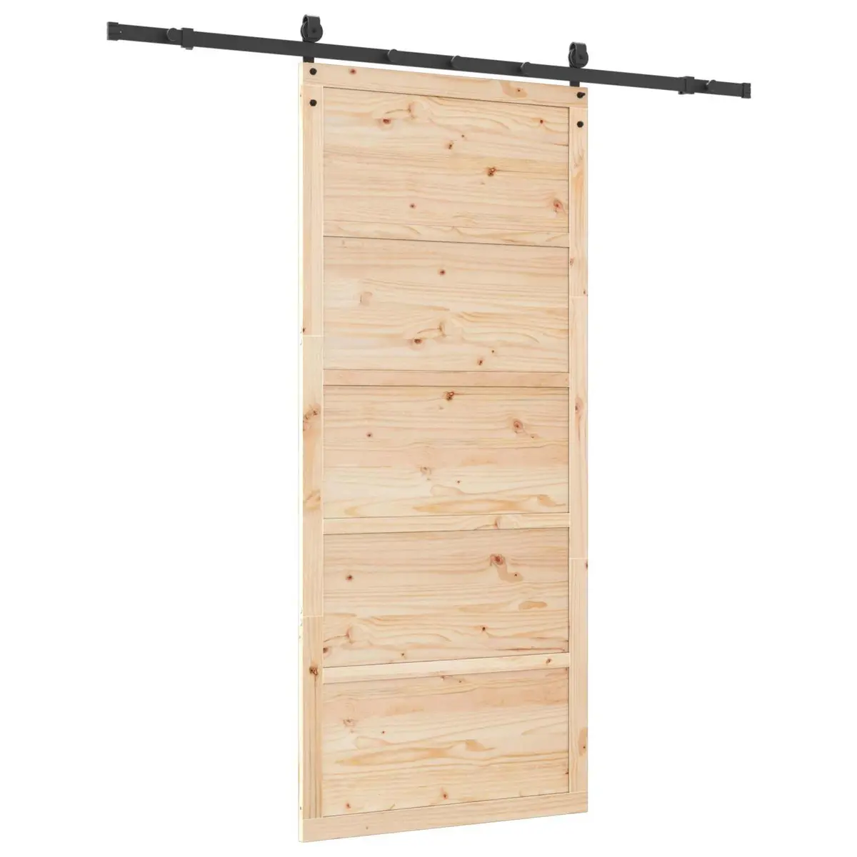 Sliding Door Natural Solid Pine Wood 100 x 208 cm Interior Room Divider