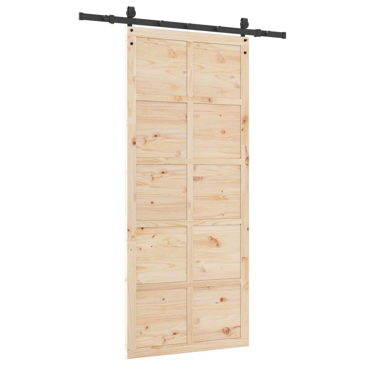 Sliding Door Solid Pine Wood 80 x 208 cm Brown Modern Interior Room Divider