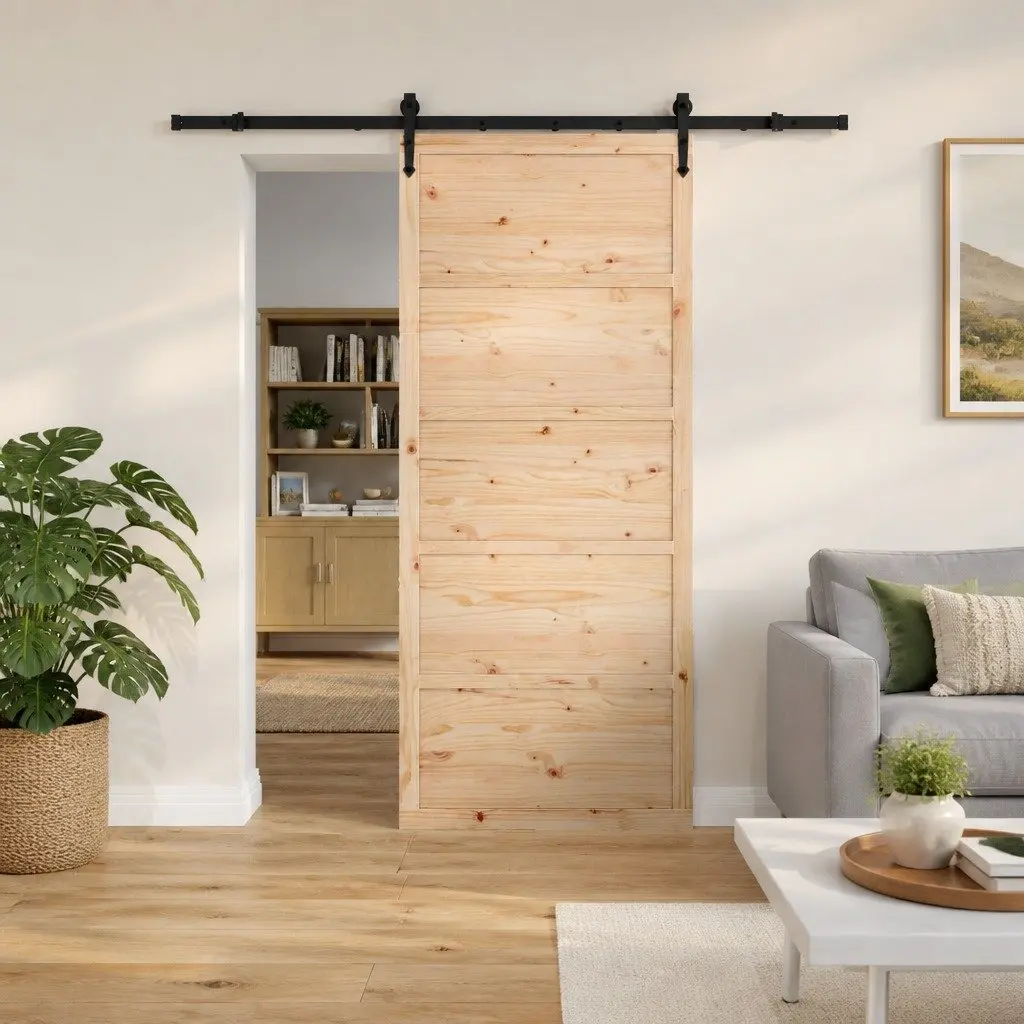 Solid Pine Sliding Door for Home Use 100 x 208 cm