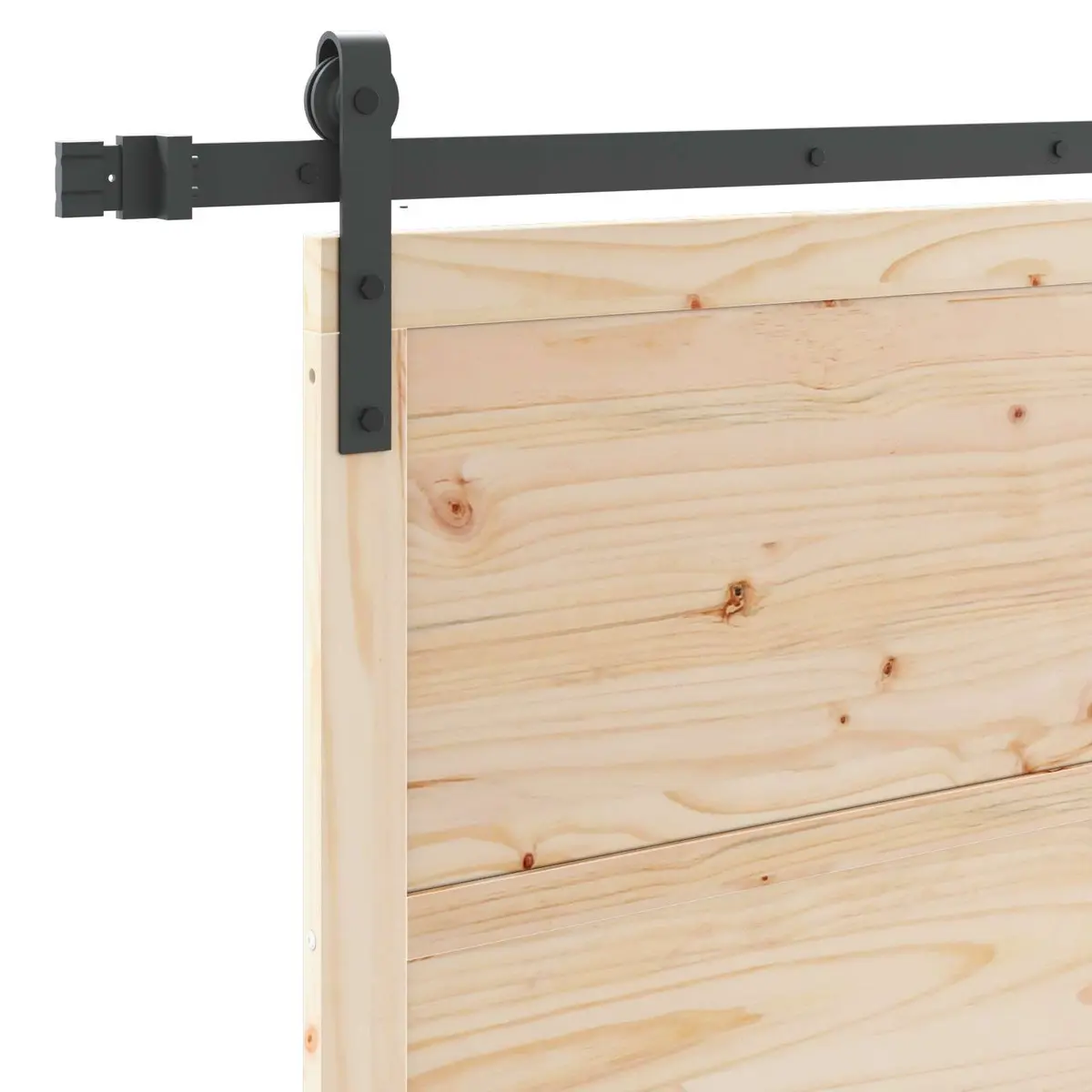 Sliding Door Natural Solid Pine Wood 90 x 208 cm Modern Interior Space-Saving