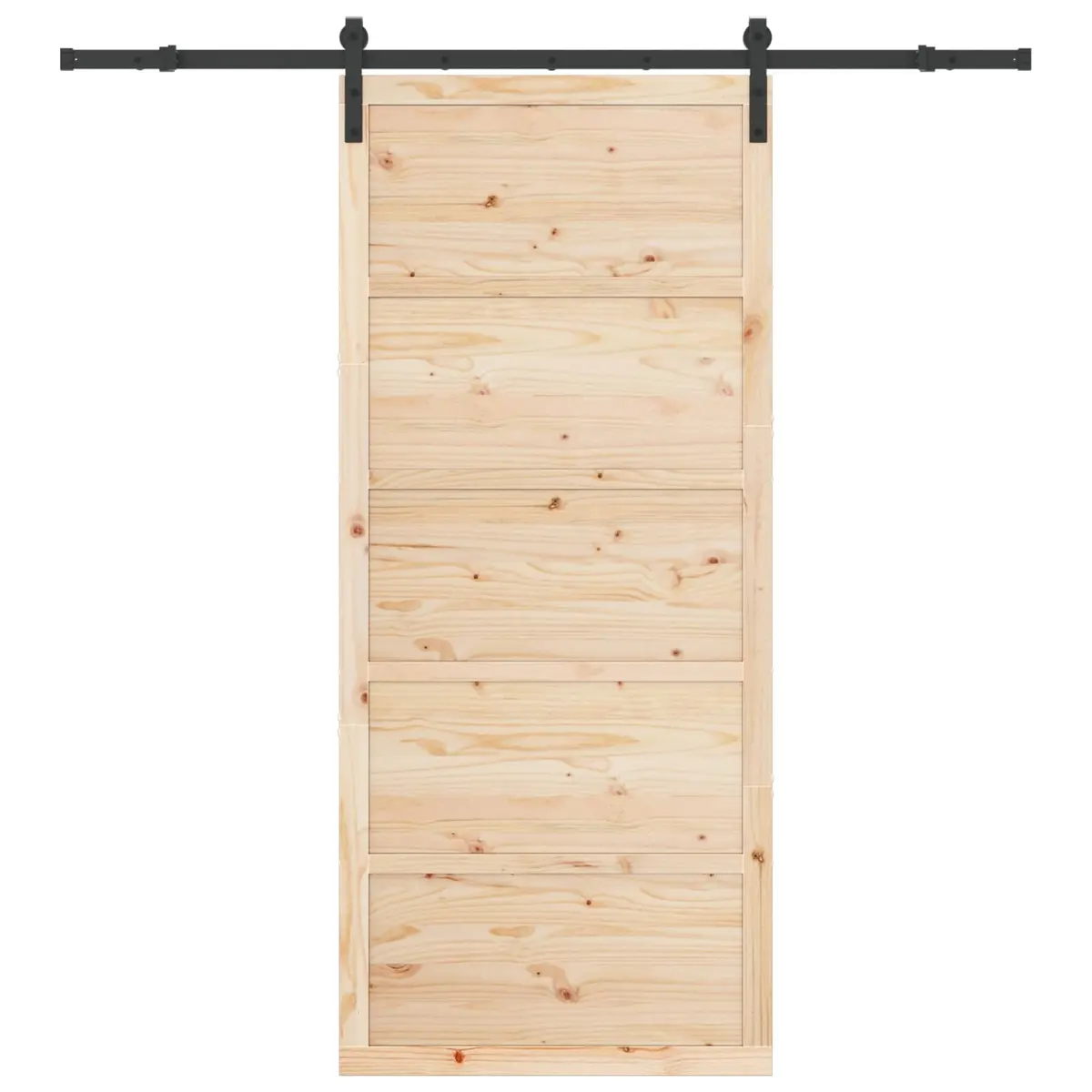 Sliding Door Solid Pine Wood 100 x 208 cm Brown Modern Interior Room Divider