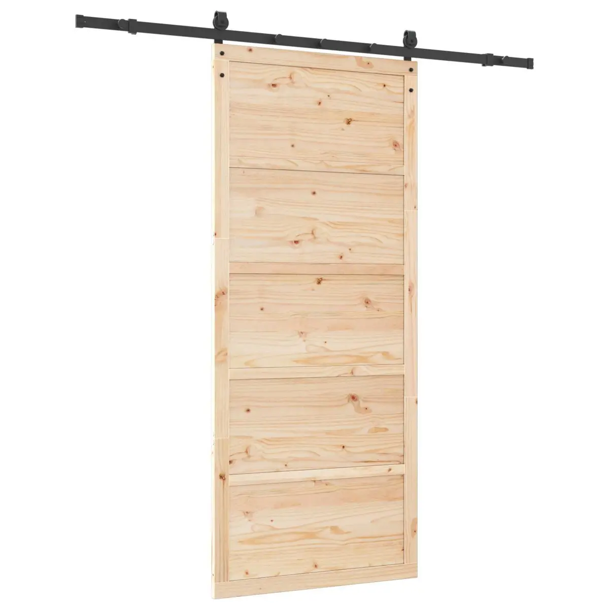 Sliding Door Solid Pine Wood Natural 90x208cm Modern Interior Room Divider
