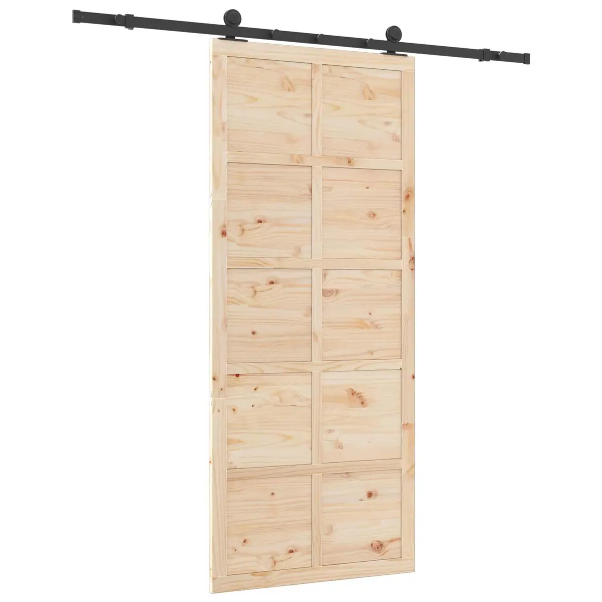 Sliding Door Interior Room Divider Natural Solid Pine Wood 80x208cm Space Saving