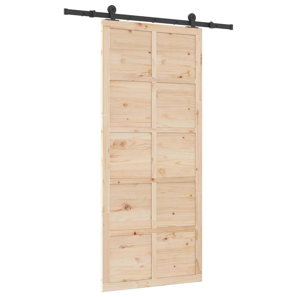 Sliding Door 80 x 208 cm Solid Pine Wood Natural Brown Interior Room Divider