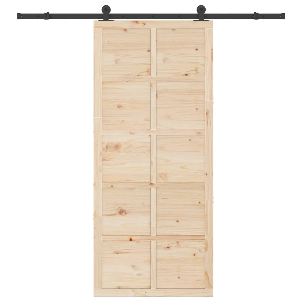 Sliding Door Solid Pine Wood 90x208cm Natural Interior Room Divider
