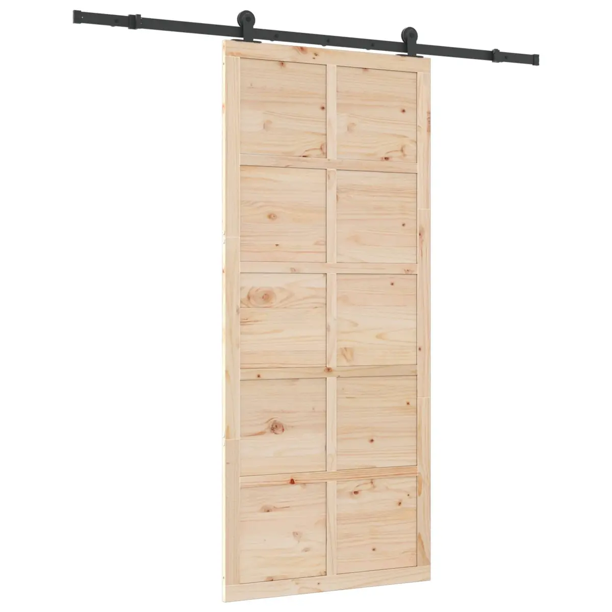 Sliding Door 80 x 208 cm Natural Solid Pine Wood Interior Space Saving Room