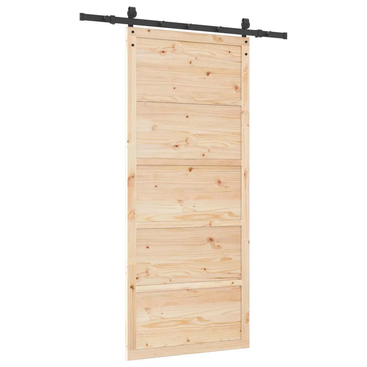 Sliding Door Solid Pine Wood 80 x 208 cm Brown Modern Interior Room Divider