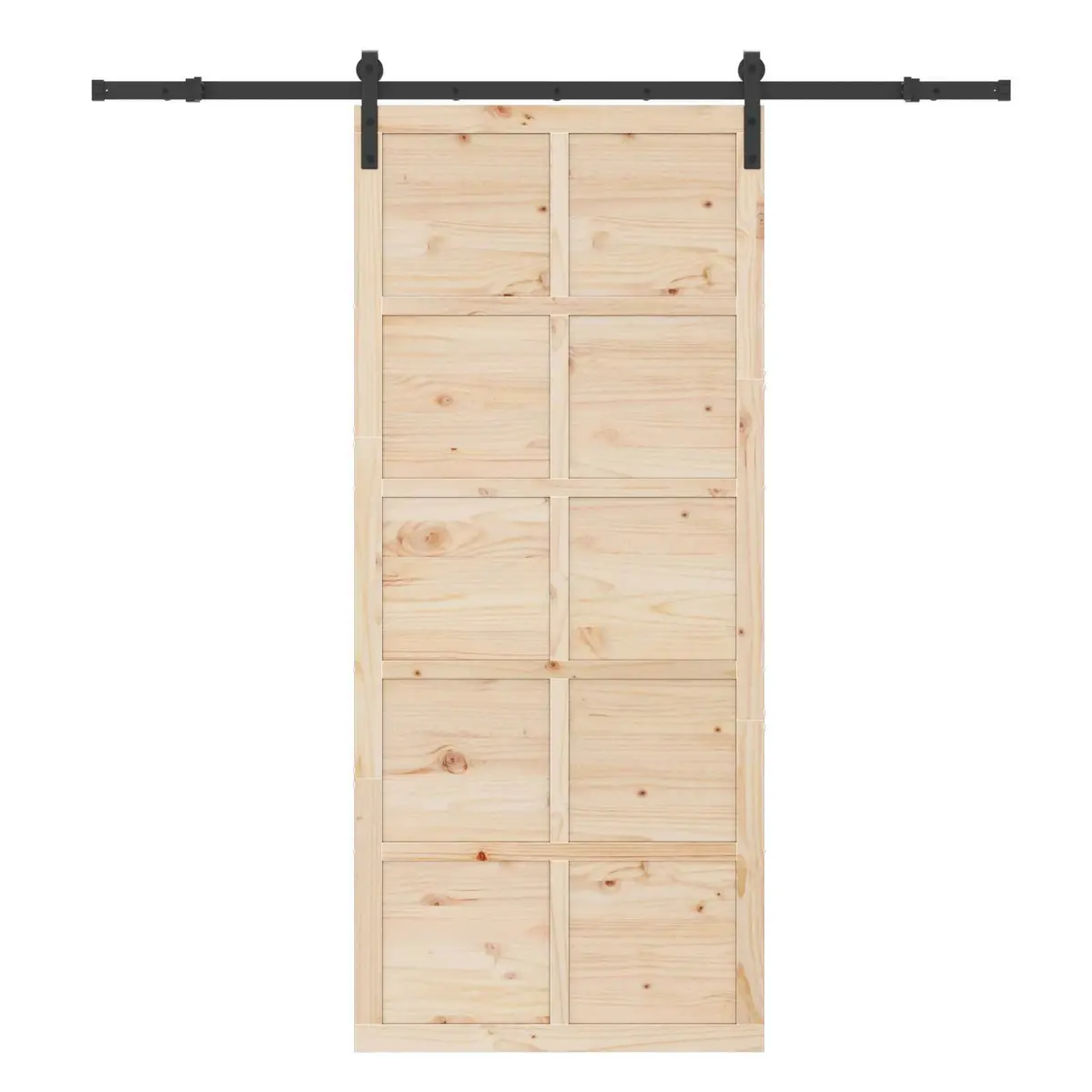 Sliding Door Solid Pine Wood 80 x 208 cm Brown Space-Saving Interior Home