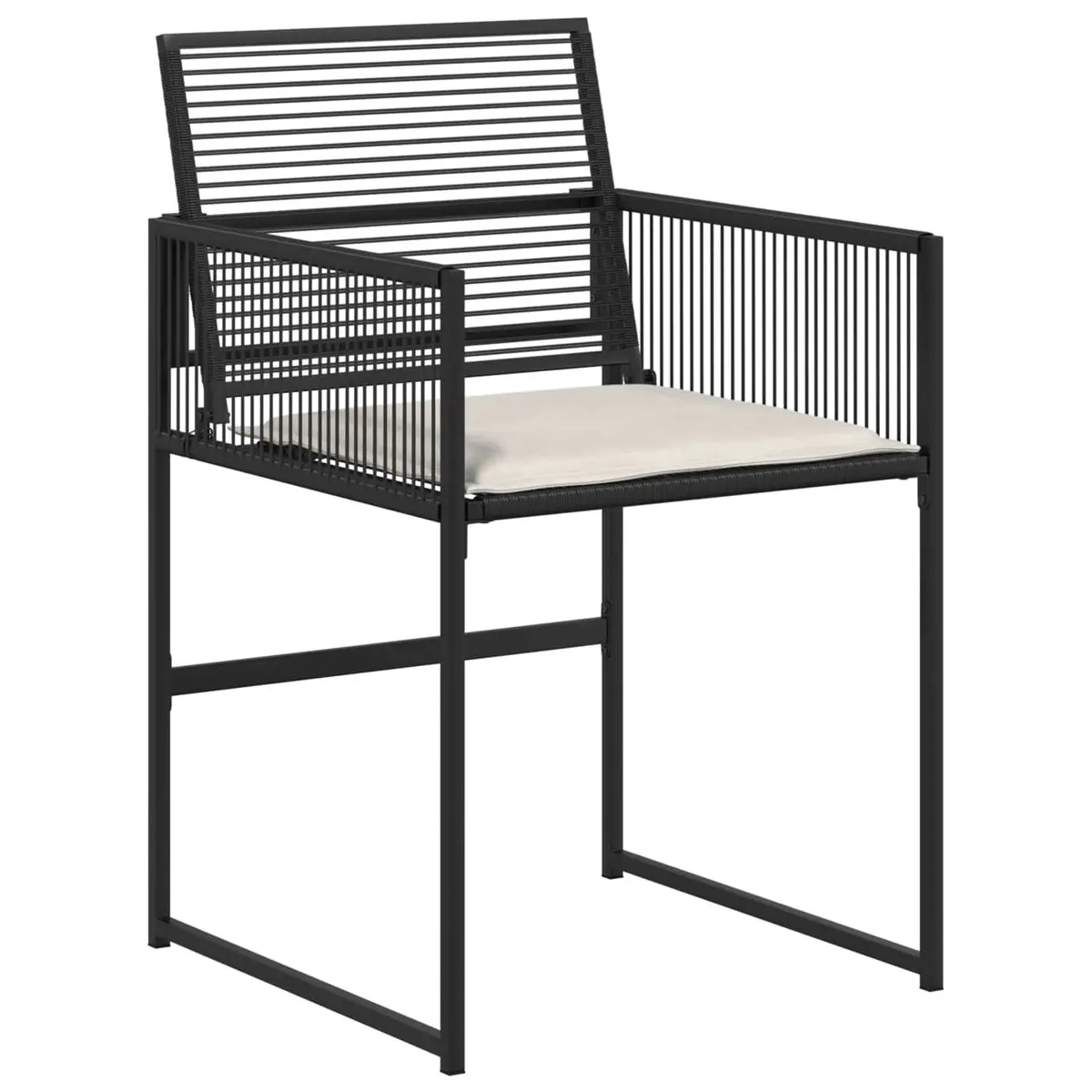 Outdoor Dining Set Poly Rattan 5 Piece Black with Glass Table