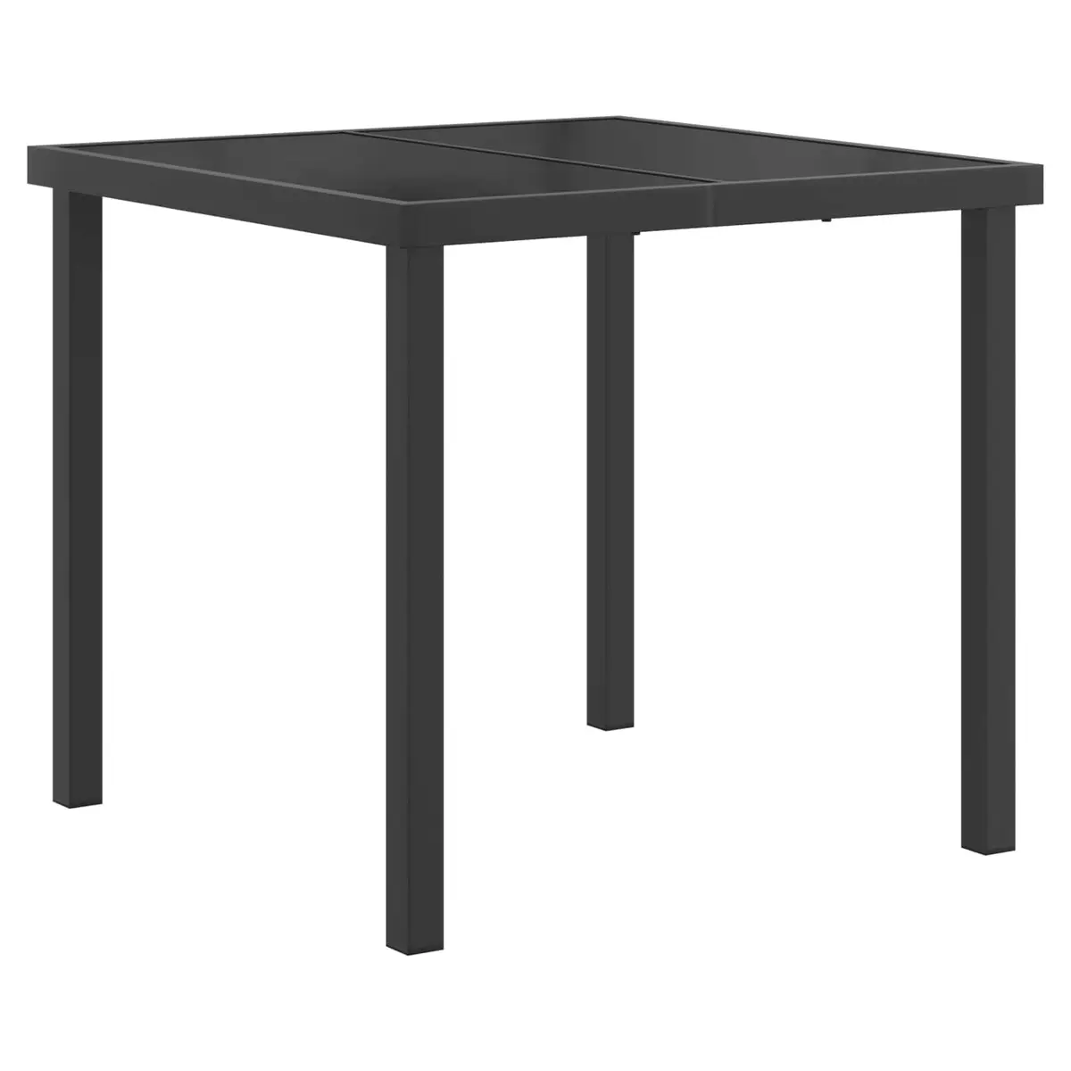 Outdoor Dining Set Poly Rattan 5 Piece Black with Glass Table