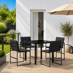 Functional 5-Piece Dining Set for Garden and Balcony Use