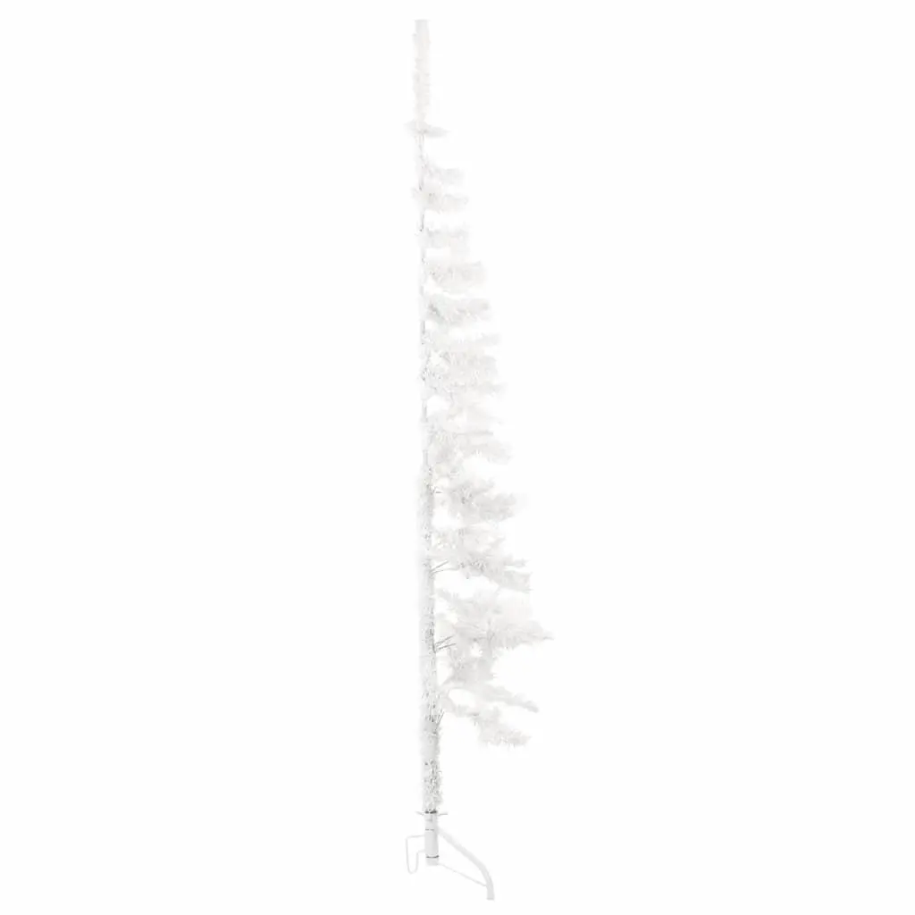 Half Christmas Tree Slim Artificial Holiday Decoration White 120cm Indoor