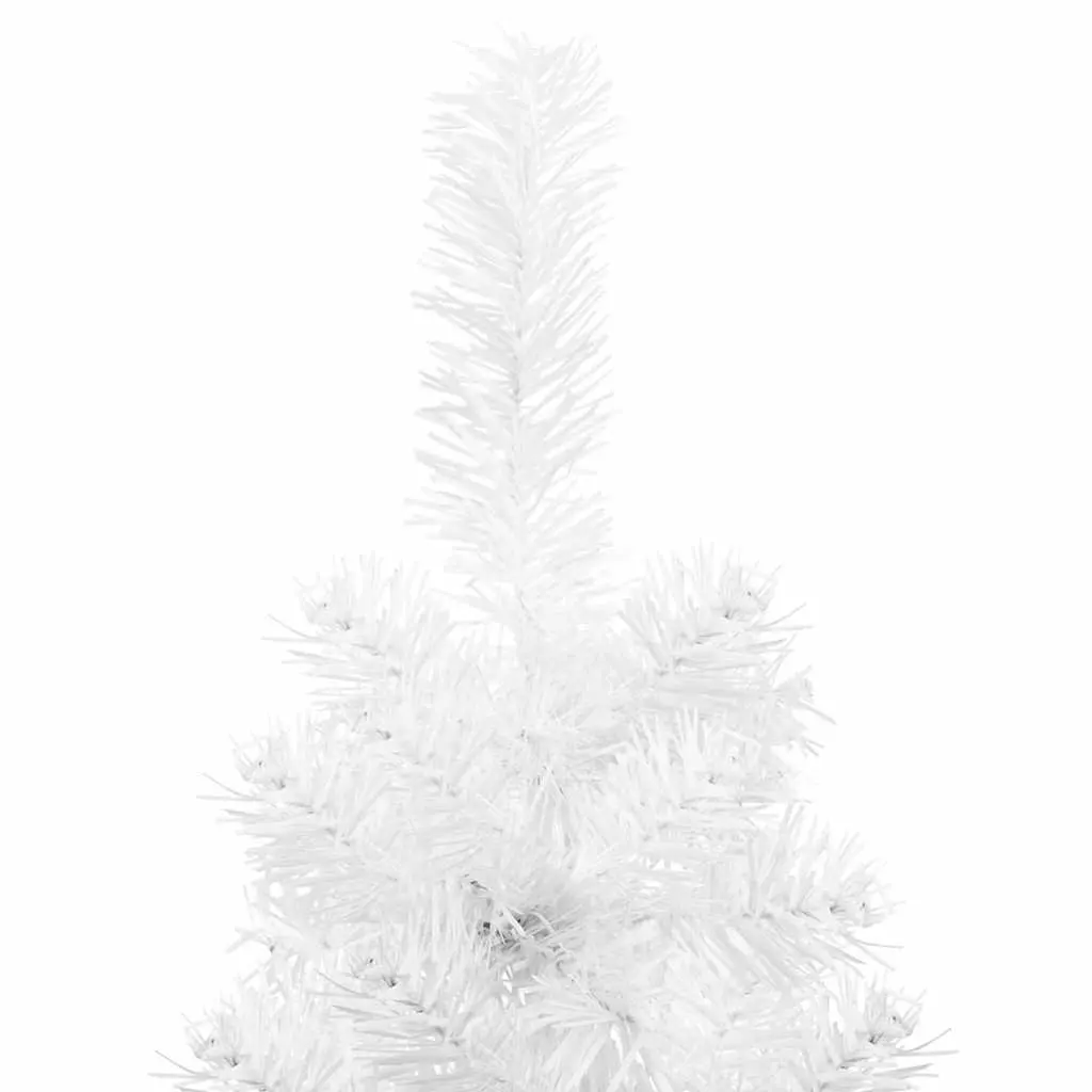 Half Christmas Tree Slim Artificial Holiday Decoration White 120cm Indoor