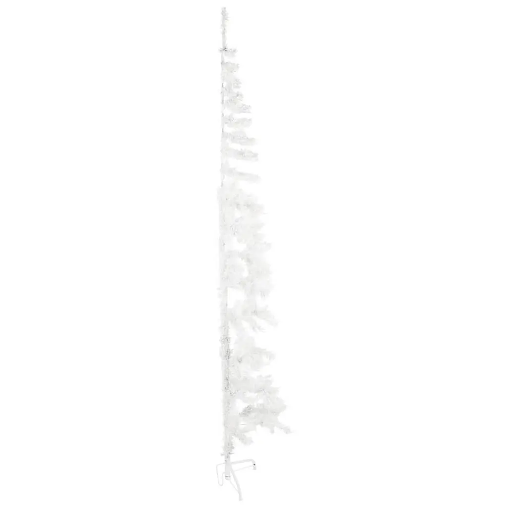 Slim Artificial Half Christmas Tree with Stand White 210cm Holiday Seasonal