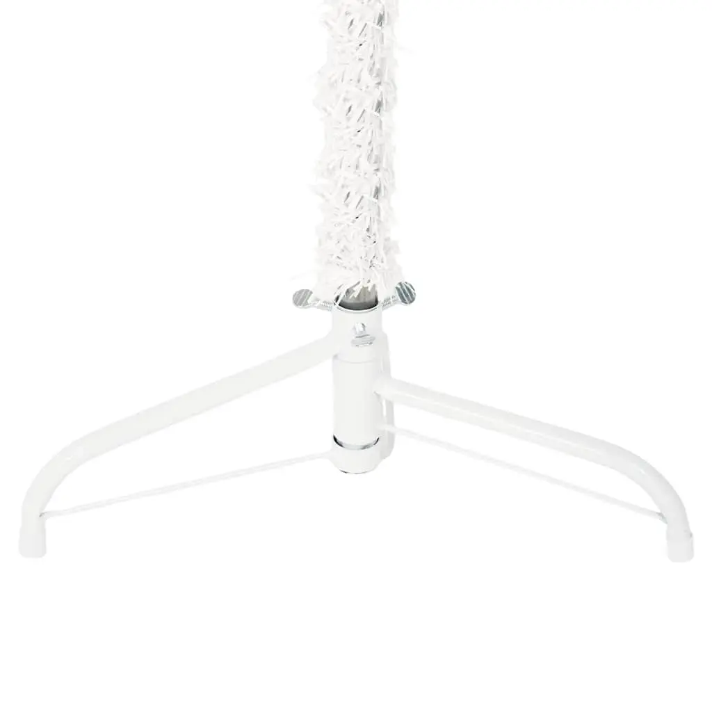 Slim Artificial Half Christmas Tree with Stand White 210cm Holiday Seasonal