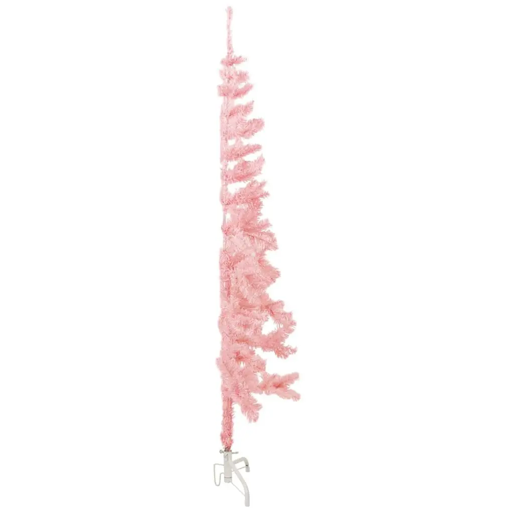 Half Christmas Tree Artificial 150cm Slim PVC Pink Seasonal Home Decor