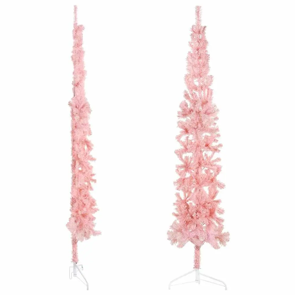 210cm Pink Half Christmas Tree for Home Use