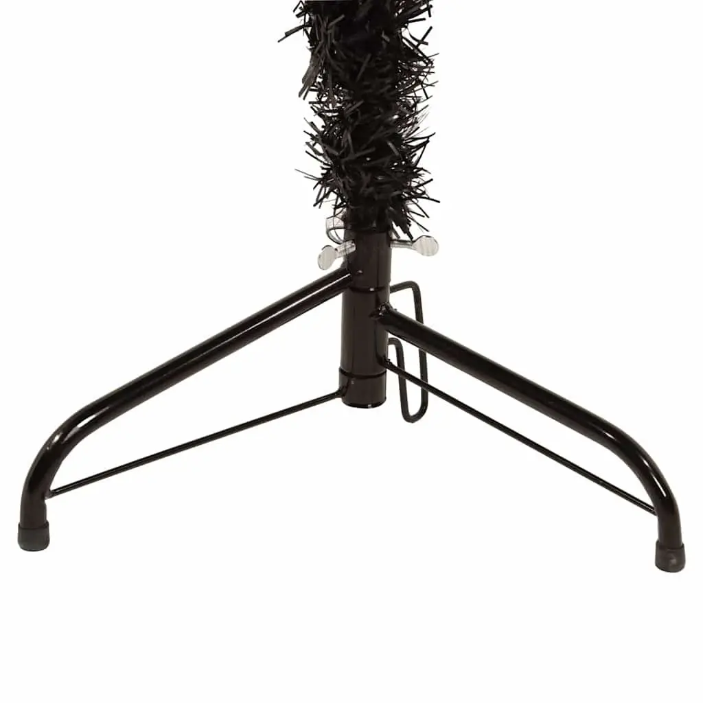 210cm Slim Black Half Christmas Tree for Small Spaces