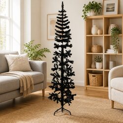 Ideal Placement: Slim Half Christmas Tree with Stand