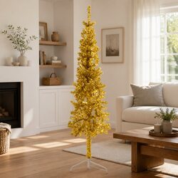Slim Artificial Half Christmas Tree for Small Spaces 150cm
