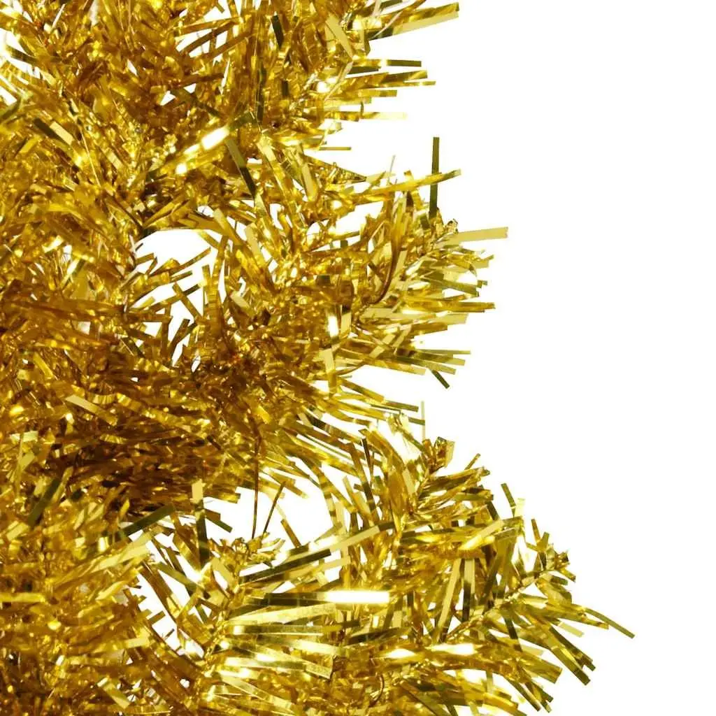 Slim Artificial Half Christmas Tree with Stand Holiday Decoration 240cm Gold