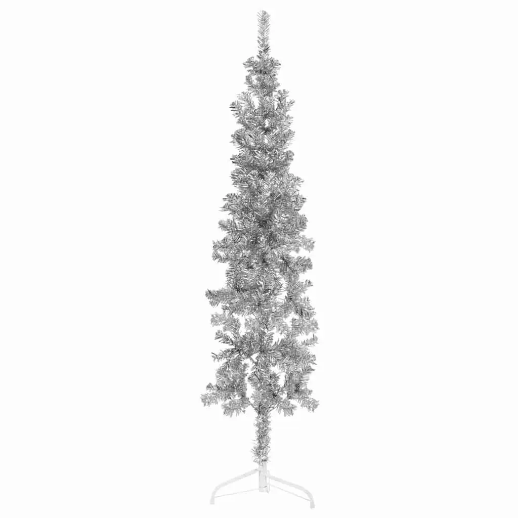 Half Christmas Tree Artificial PVC 180 cm Silver