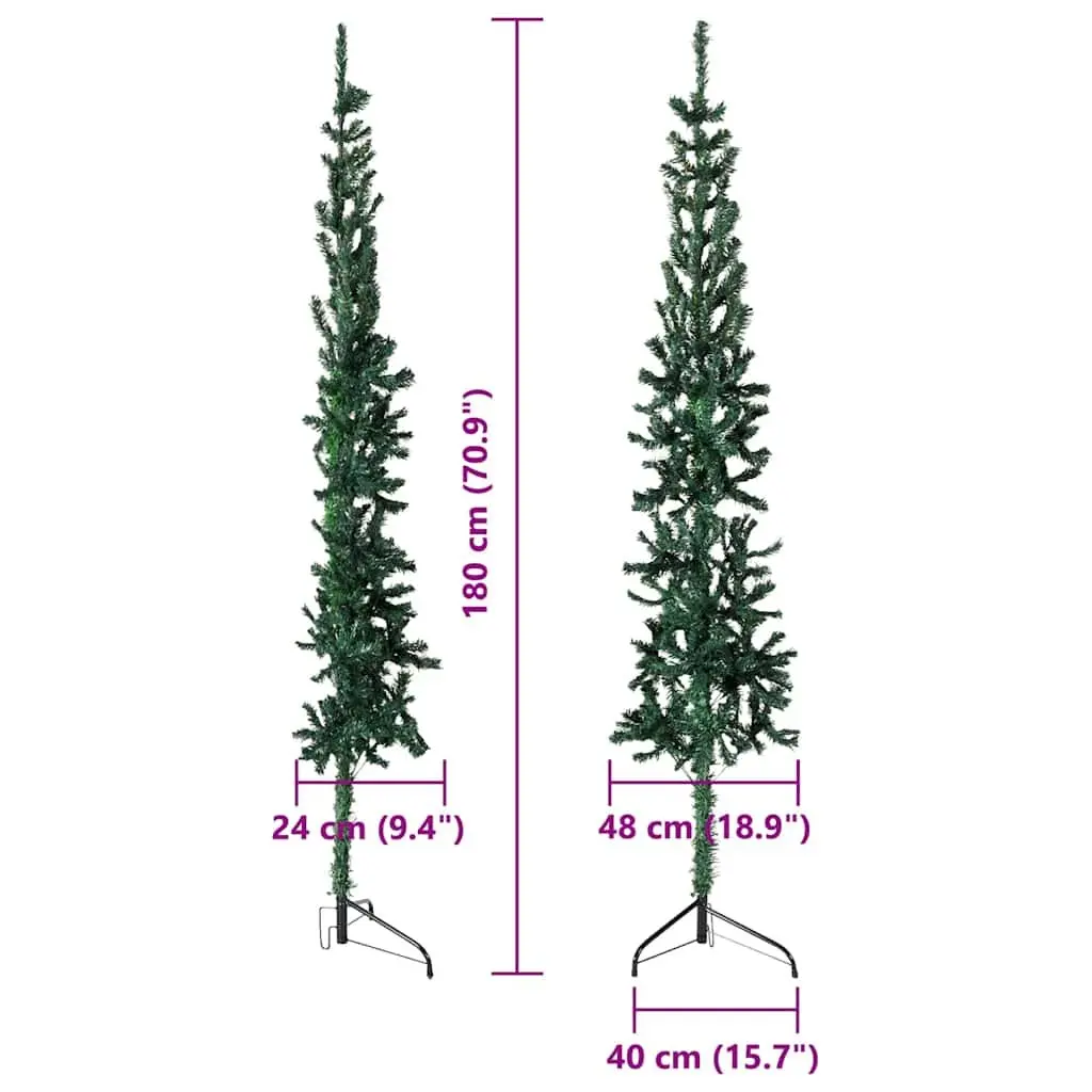 Half Christmas Tree Artificial PVC Green 180cm