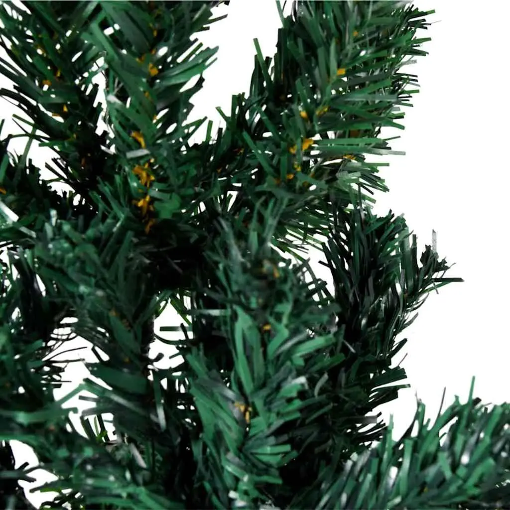 Slim Artificial Half Christmas Tree with Stand Green 240cm Holiday Decoration