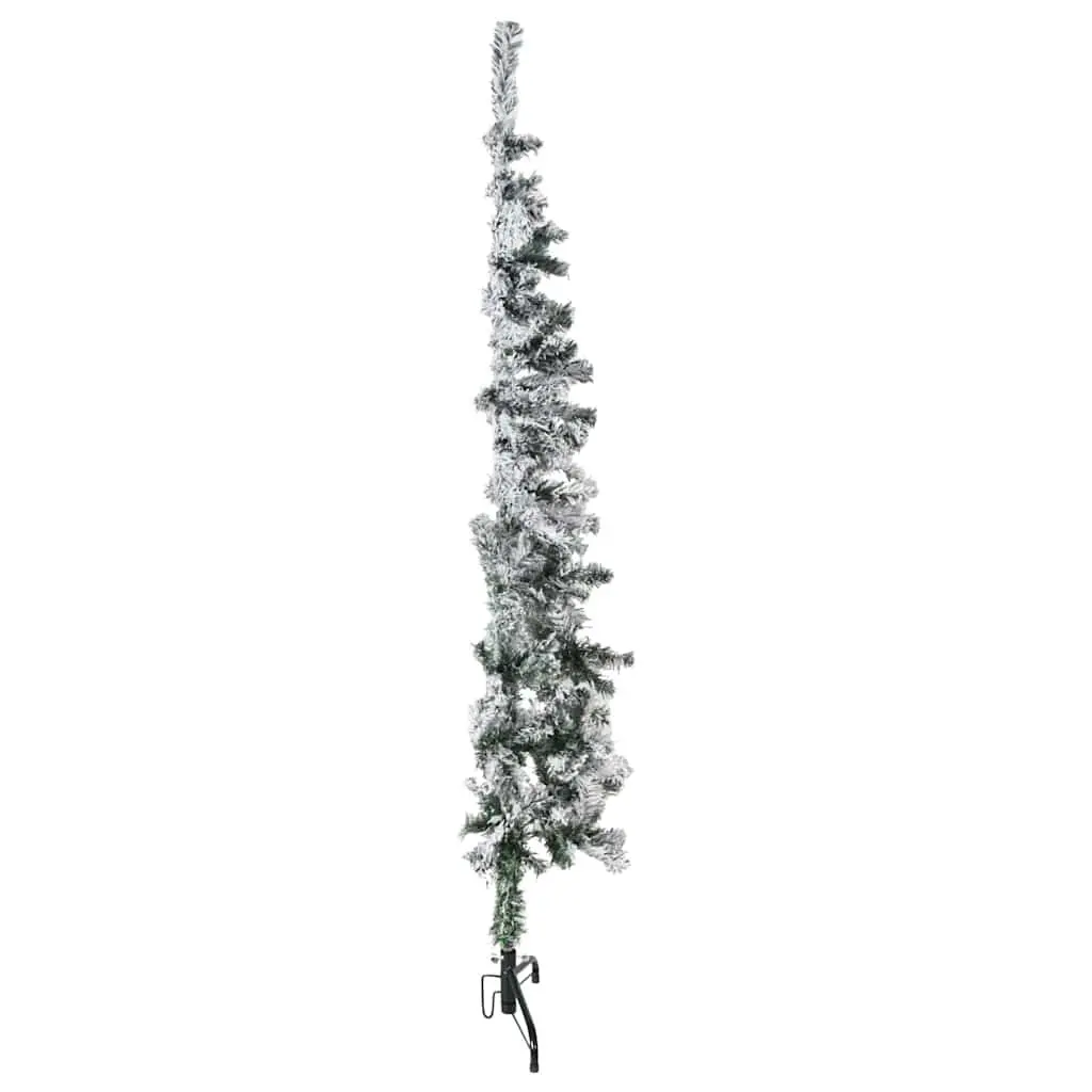 Slim Artificial Half Christmas Tree 150cm Flocked Snow Wall-Mount Holiday Decor