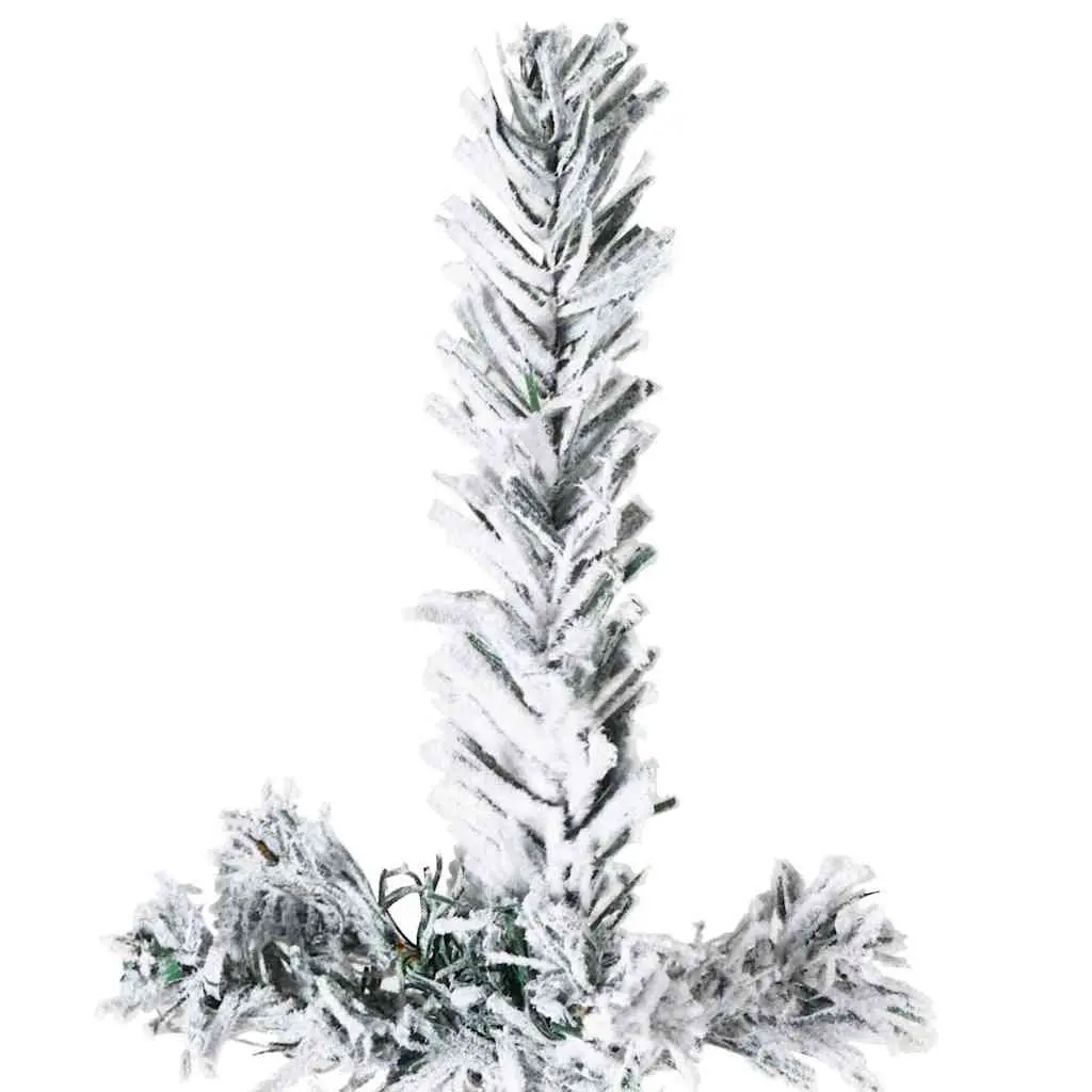 Slim Artificial Half Christmas Tree 150cm Flocked Snow Wall-Mount Holiday Decor