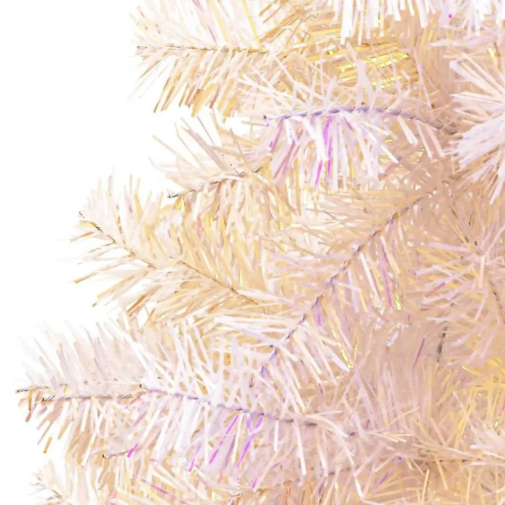 Artificial Christmas Tree PVC White 180cm Iridescent Tips Seasonal Decor