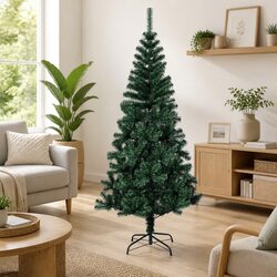 Artificial Christmas Tree 240cm Iridescent Tips Green PVC Bushy Seasonal