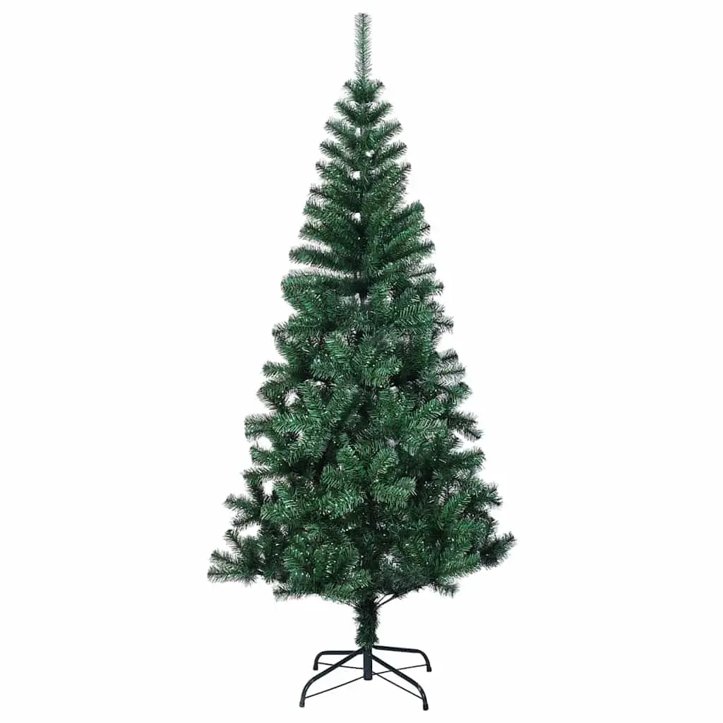 Green PVC Artificial Christmas Tree 240cm Bushy with Iridescent Tips for Seasonal Decoration