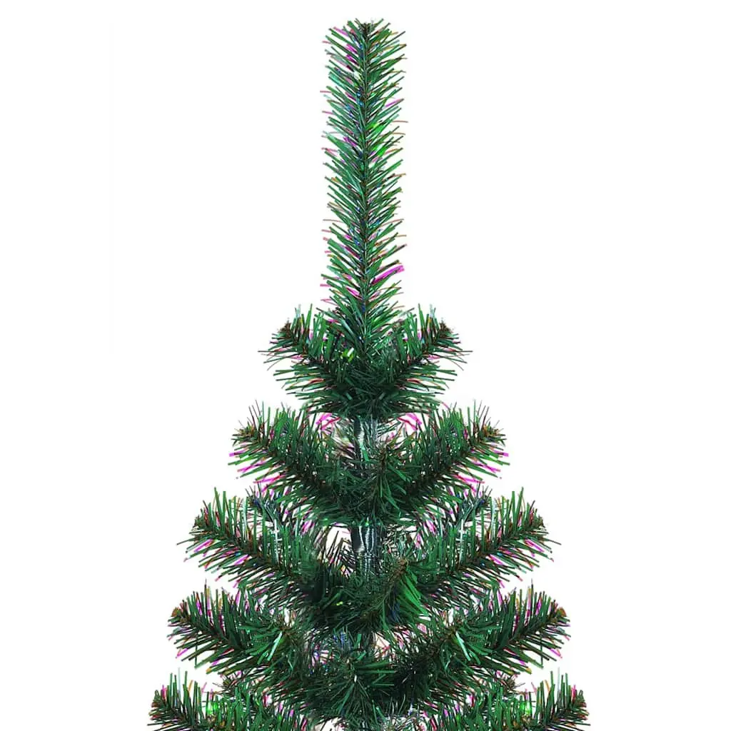 Green PVC Artificial Christmas Tree 240cm Bushy with Iridescent Tips for Seasonal Decoration