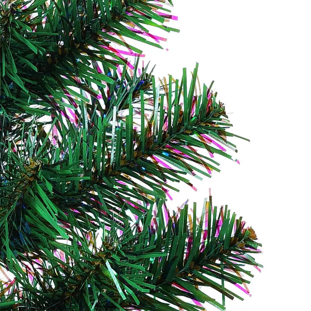 Green PVC Artificial Christmas Tree 240cm Bushy with Iridescent Tips for Seasonal Decoration