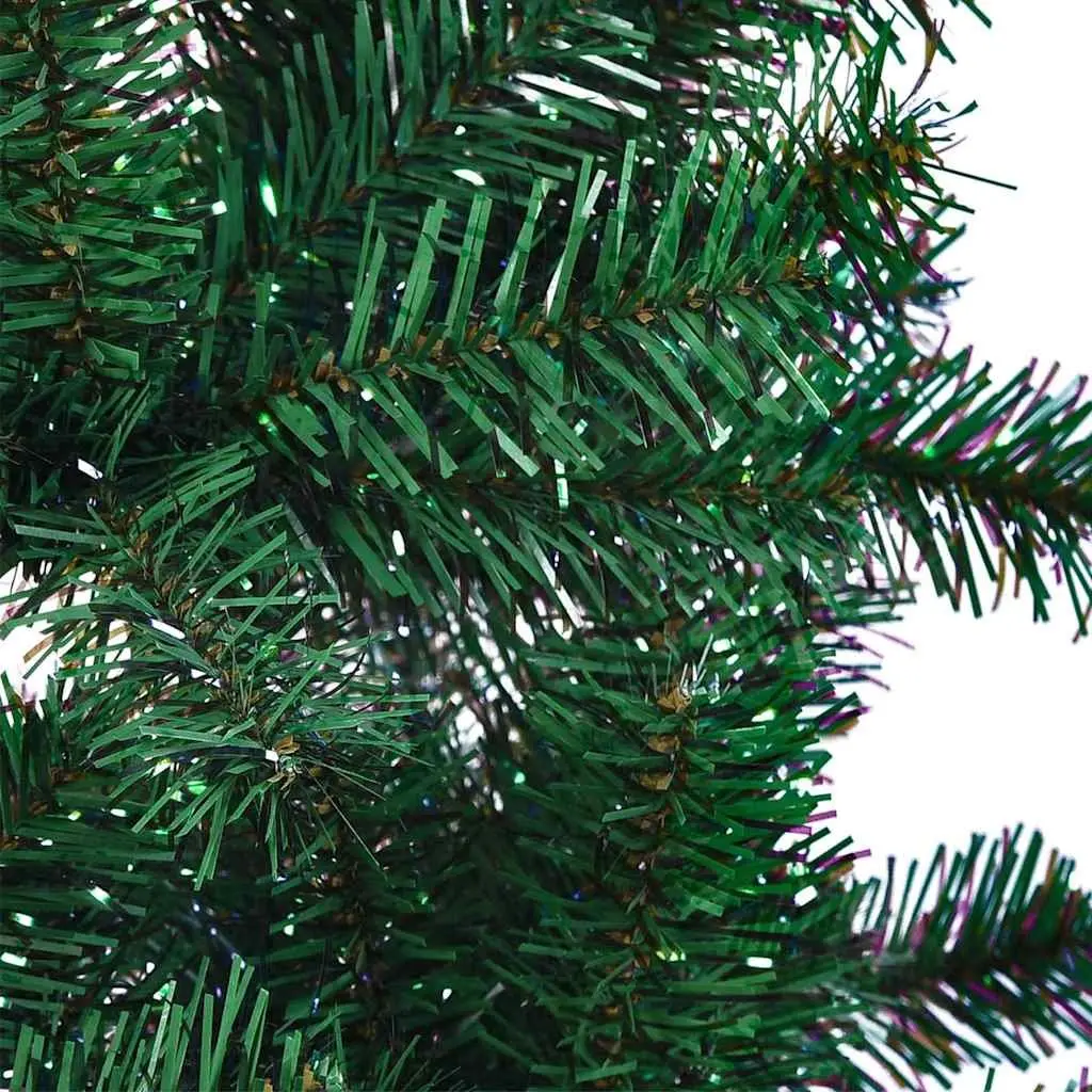 Green PVC Artificial Christmas Tree 240cm Bushy with Iridescent Tips for Seasonal Decoration