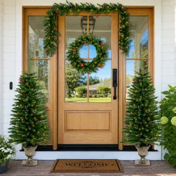 Perfect for Any Space: 2-Piece Christmas Tree Set with LED Lights