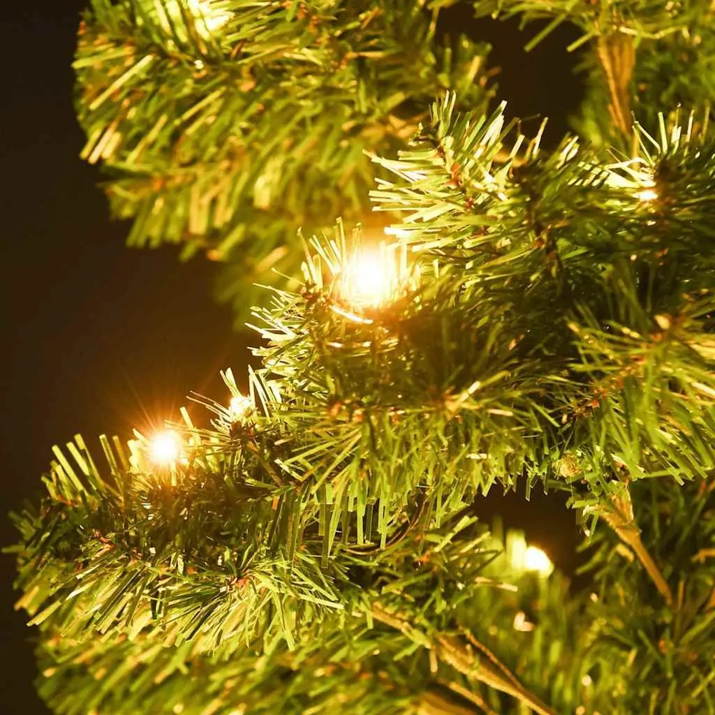 Pre-lit Swirl Christmas Tree 150cm Green PVC Artificial Holiday Decoration with