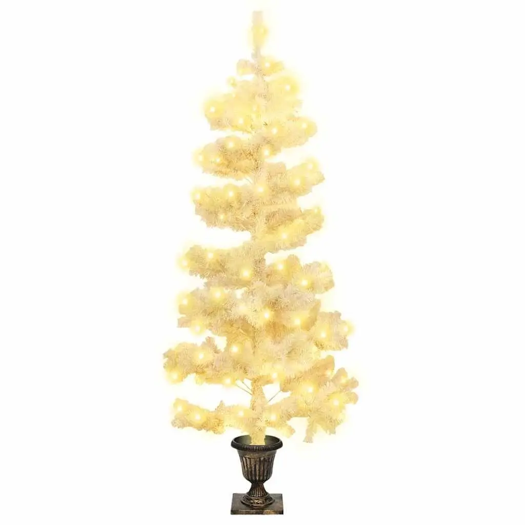 Pre-lit Christmas Tree PVC 120cm White with LED Lighting Effects