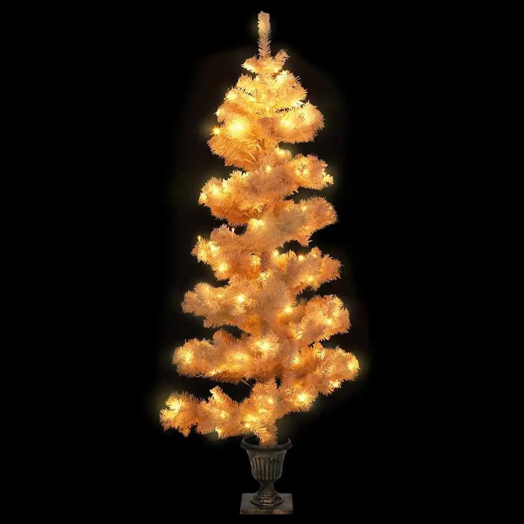 Pre-lit Christmas Tree PVC 120cm White with LED Lighting Effects