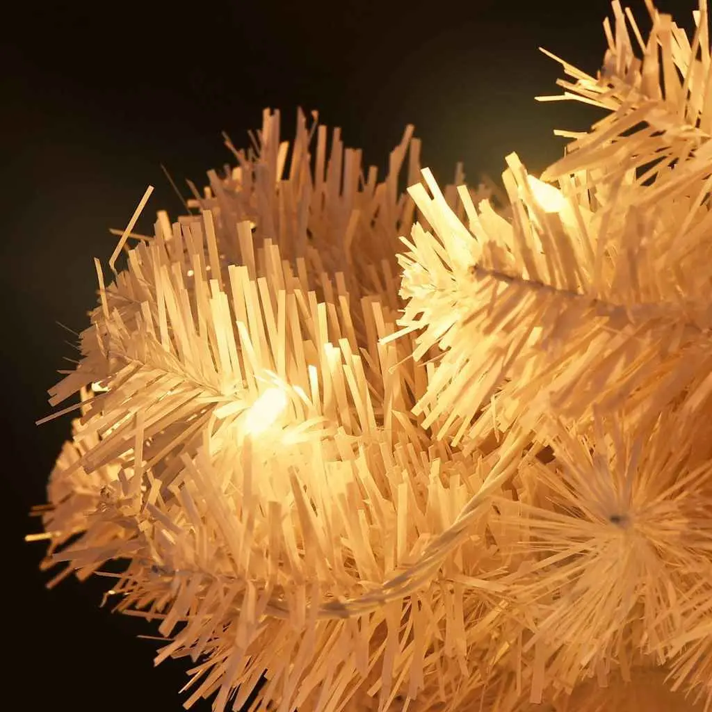 Pre-lit Christmas Tree PVC 120cm White with LED Lighting Effects