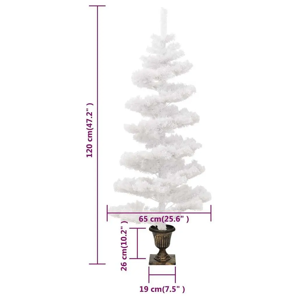Pre-lit Christmas Tree PVC 120cm White with LED Lighting Effects