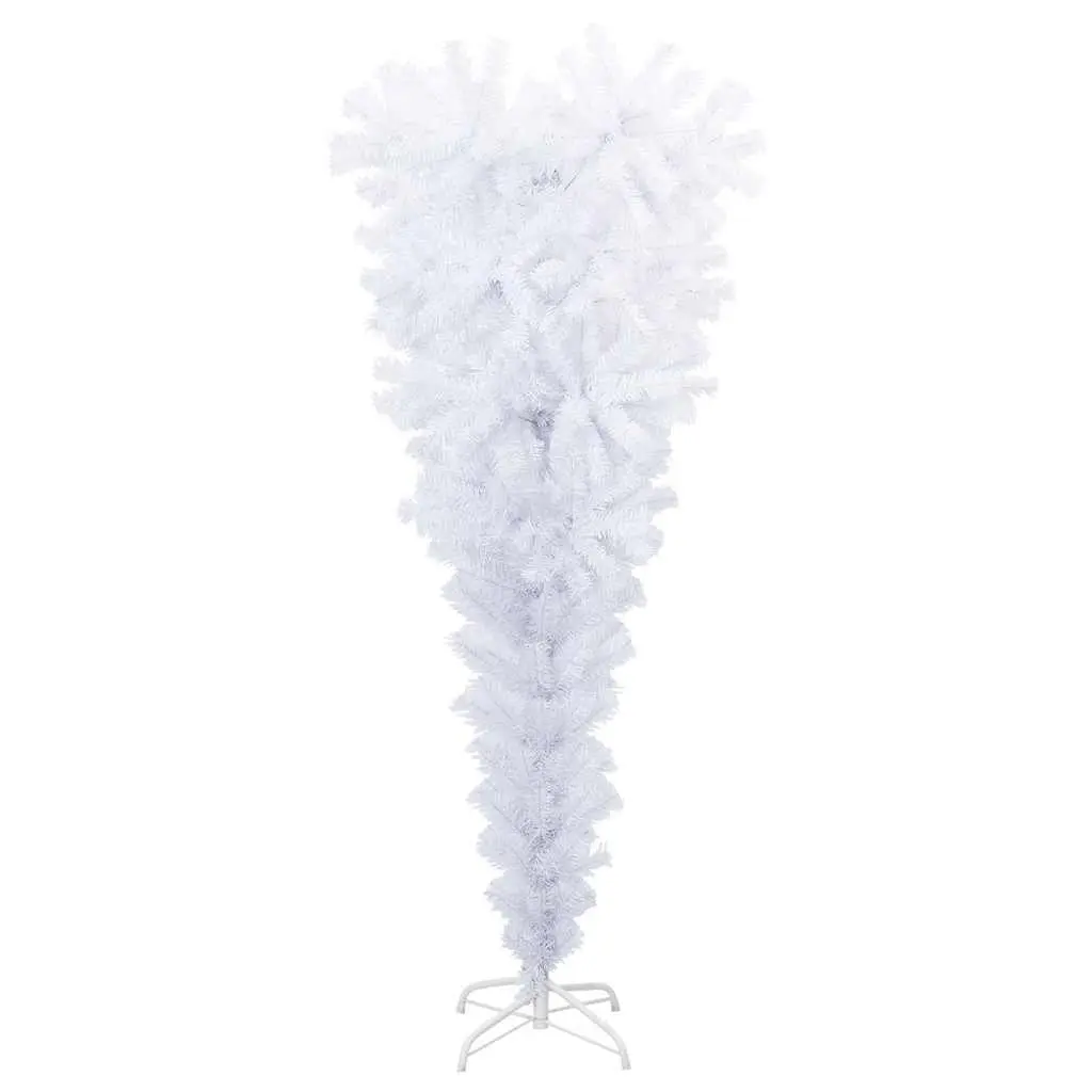 Artificial Christmas Tree Upside-Down PVC 120cm White with Steel Stand