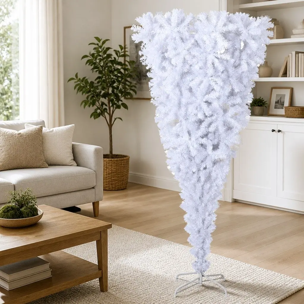 Artificial Christmas Tree Upside-Down PVC 180cm White