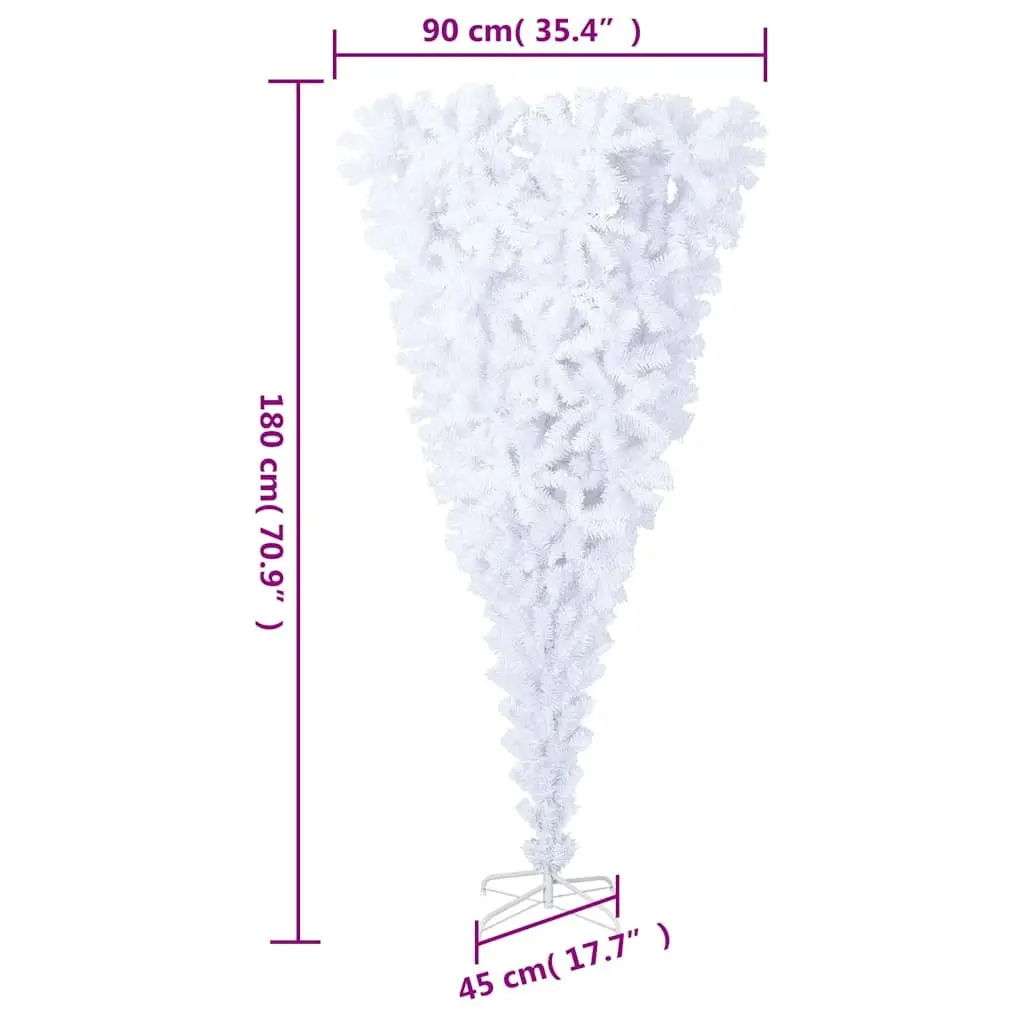 Artificial Christmas Tree Upside-Down PVC 180cm White