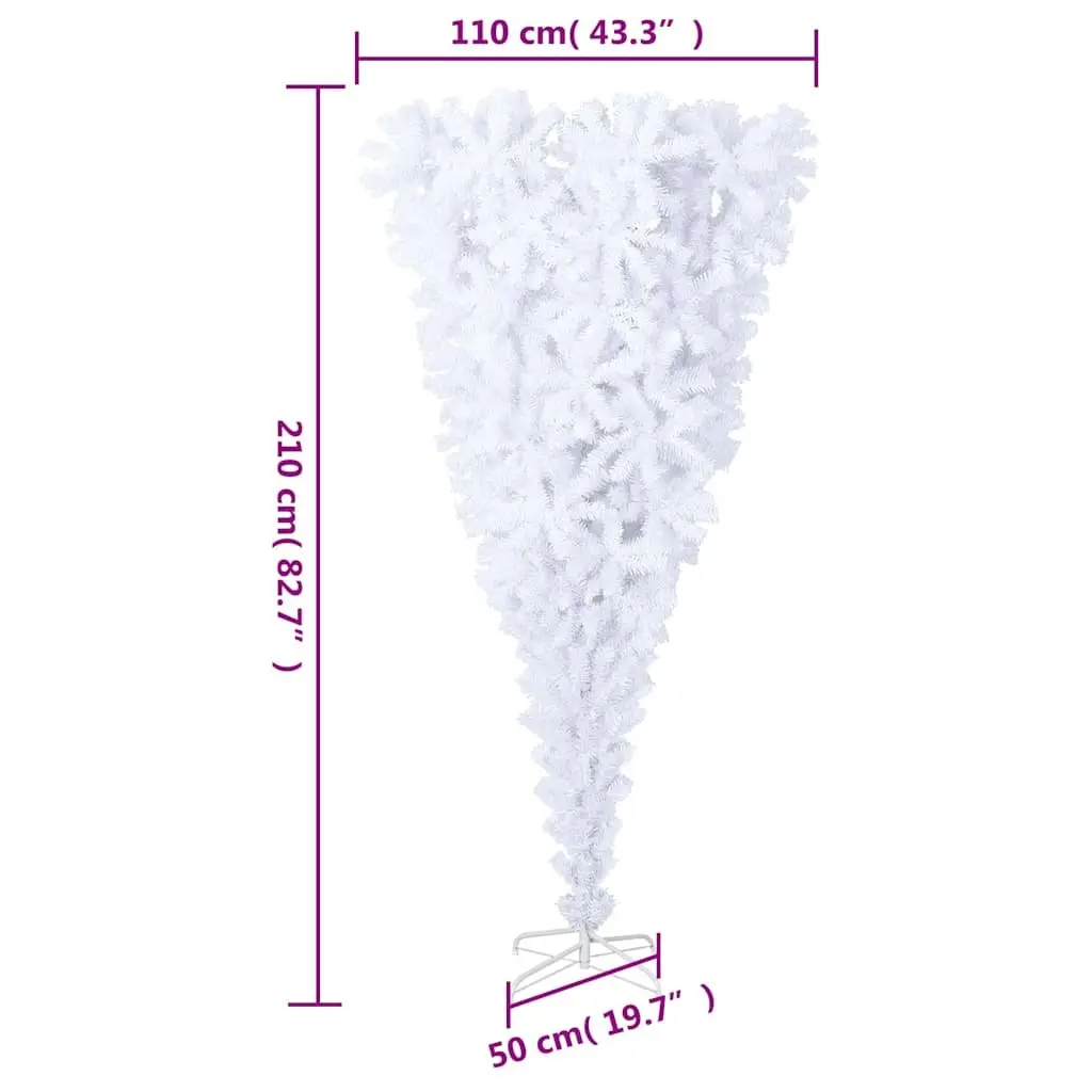 Artificial Christmas Tree Upside-Down Bushy PVC 210cm White