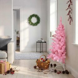 Space-Saving 120 cm Pink Half Christmas Tree