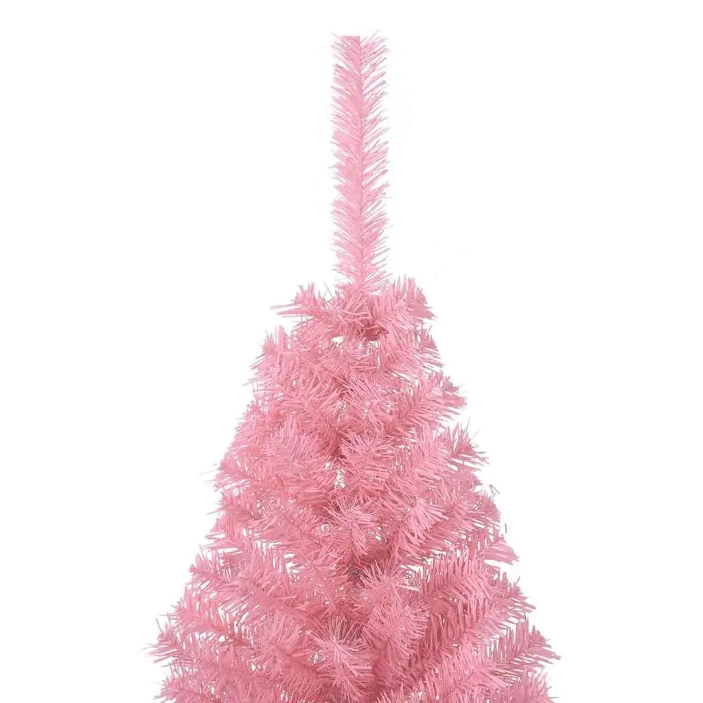 Half Christmas Tree Artificial 150cm Pink PVC Bushy Holiday Seasonal Decor with