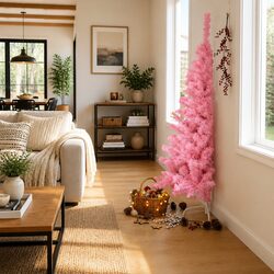 Where to Place Your 180cm Pink Half Christmas Tree at Home